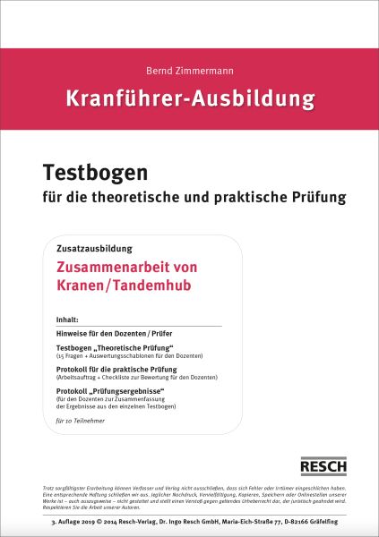 Testbogen: Zusammenarbeit von Kranen / Tandemhub